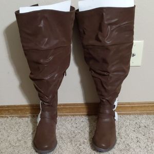NWT Torrid Brown Over the Knee Boots size 10W